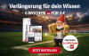 Text: Verlängerung für dein Wissen. 6 Wochen Zeitung für 6 € inkl. LEGO-Pokal