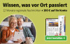 Text: Wissen, was vor Ort passiert. 12 Monate regionale Nachrichten + 100 € auf Ihr Konto. Jetzt bestellen
