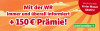 Text: Nur bis 25.8.2026: Erster Monat gratis! Mit der WR immer und überall informiert + 150€ Prämie! Jetzt bestellen
